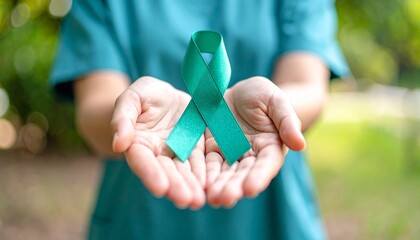 Doctor Holding Silver Awareness Ribbon Neurological Health Support