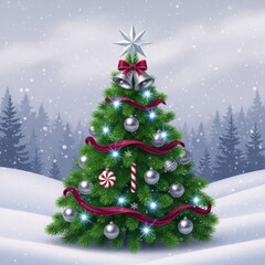 Obraz premium Winter Christmas Tree Celebration
