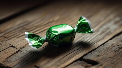 green crystals on a black background