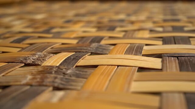 Woven bamboo texture background pattern natural material craft macro detail