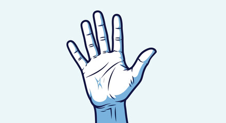 Open hand gesture with transparent background