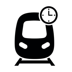 Minimalist flat vector icon of a modern train front view isolated on white background