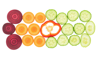 Fresh healthy orange carrot  ,beet root  and  green vegetables on white background for a natural diet.