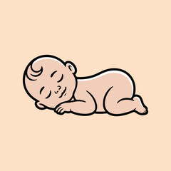 a sleeping baby vector illustration