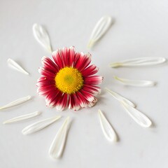 Fork and red flower ,fork and spoon with flower