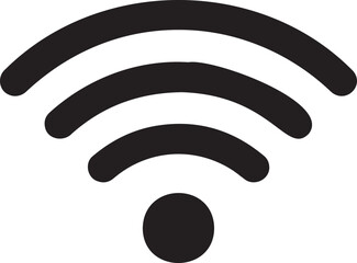 Black Wi-Fi Signal Icon Isolated Vector Graphic for Wireless Network Connection