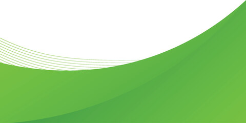 Modern design green wave background with smooth curves, gradient tones, and thin white and green flowing lines on a clean white backdrop.