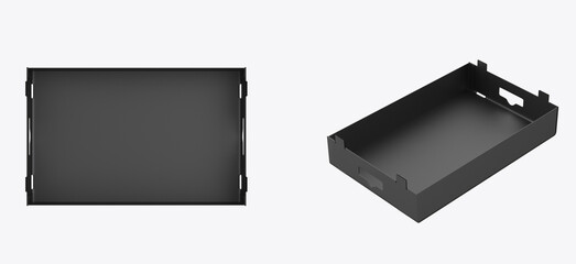 Cardboard Box  mockup Isolated On White Background. 3d illustration