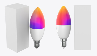 WiFi Smart Bulb, Led Bulb Smart Life RGB Bulb. 3d illustration