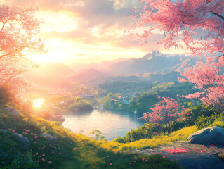 Gentle Landscape Filled with Light Symbolizing Self Nurture