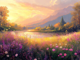 Soft Toned Landscape Embodying Peace and Serene Simplicity
