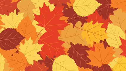 A vibrant illustration showcasing a collection of colorful autumn leaves, creating a warm seasonal display.