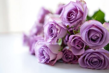Beautiful bouquet of purple roses for elegant and romantic occasions