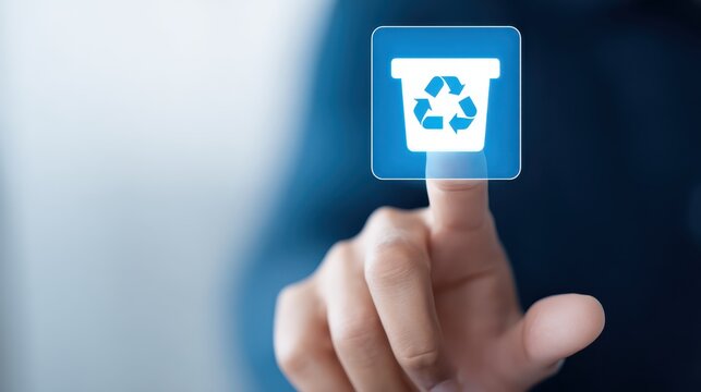 Person touches button for device recalibration hand presses button to activate device recalibration process - Powered by Adobe