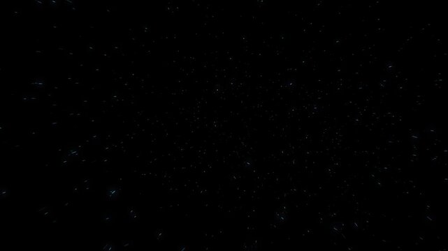 small particles in glow moving very fast in space 4k footage, stars animation for titles and space intros overlays and logo animation footage 