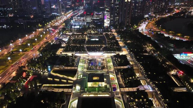 Chengdu Night Aerial Tower View - Sichuan City Lights