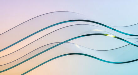 Modern abstract waves background with flowing teal and gray lines for a sleek professional design or digital art project, great for technology concepts