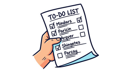 Hand holding a To-Do List with checked items, conveying accomplishment and task completion