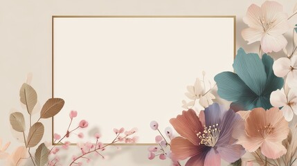 Greeting card design for Mother's Day floral frame