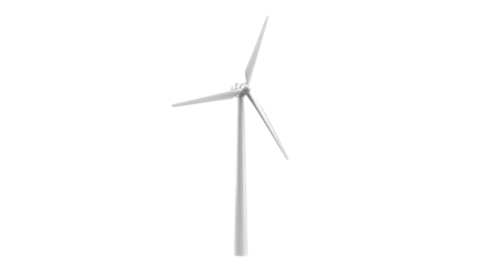 Wind turbine stands tall against a stark showcasing renewable energy and sustainable technology for a greener future on transparent background