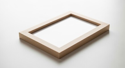 Wooden Frame on White Surface - Minimalist Design.