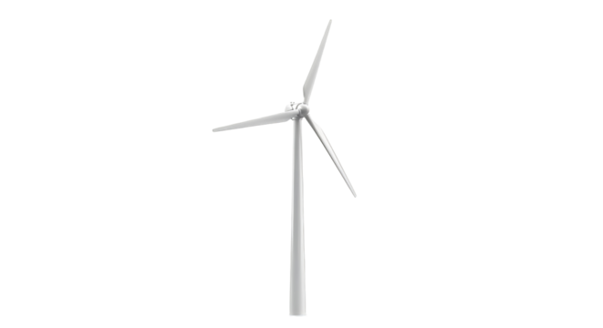 Wind turbine stands tall against a stark showcasing renewable energy and sustainable technology for a greener future on transparent background