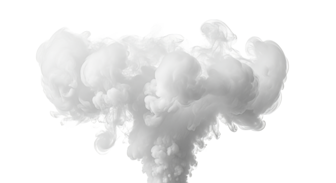 Abstract white smoke explosion against a creates a dramatic and ethereal visual effect for artistic and design projects on transparent background - Powered by Adobe