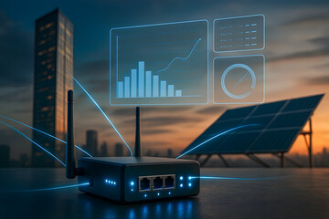 Smart Grid Router Monitoring Renewable Energy Data at Solar Farm