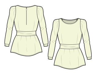 Obraz premium Peasant tops vector design mockup template.