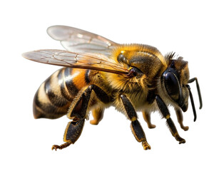 Bee insect flying macro cutout transparent PNG