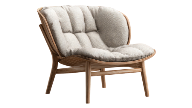 Antique luxury leather armchair isolated on white background, a comfortable vintage home interior design object