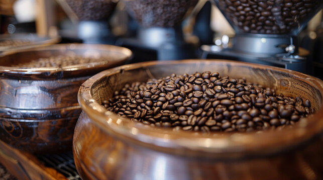 Close Up of Coffee Filled Vessel with Rich Aroma