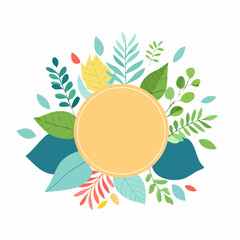 Obraz premium Floral Decorative Frame Vector Illustration Set