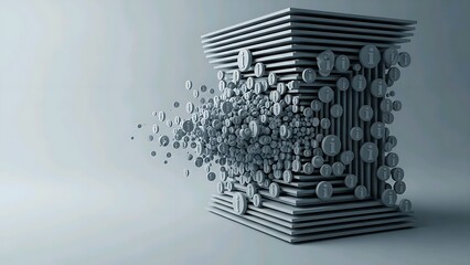                   Abstract Neuro Data Cascade Visualizing Cognitive Overload, Information Density, and Mental Health Resilience