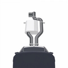 black briefcase isolated on white