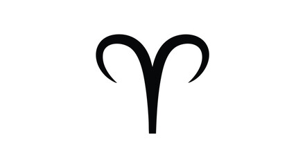 Minimalist Illustration of Aries Zodiac Sign on White Background Symbolizing Astrology and Horoscope Readings for Personal and Astrological Growth