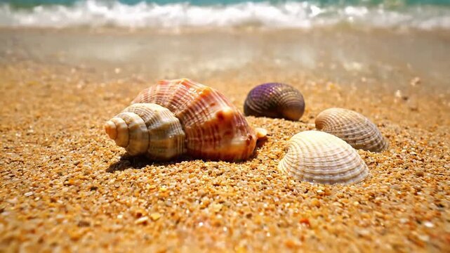 Intricate close up of a conch shell's natural spiral architecture, revealing its textured surface and organic curves, bathed in soft, diffused natural light.