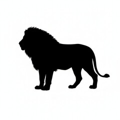 Obraz premium lion silhouette vector in white background 