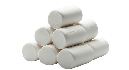 White Marshmallow Pyramid Stack On Black Background