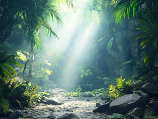 Fototapeta premium Untouched Jungle Breathing a Heavy Ancient Silence