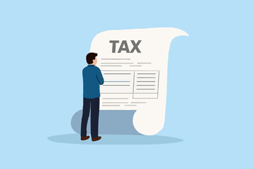 Taxation concept. tax statement. create income tax returns and calculate business invoices. Tax calculations, generate income tax returns and calculate business invoices
