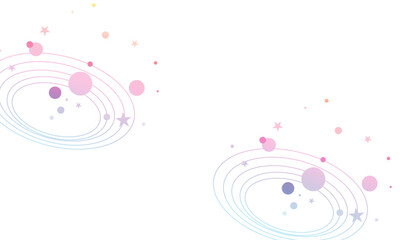 Pastel galaxy illustration with stars and planets vector design element isolated on white background