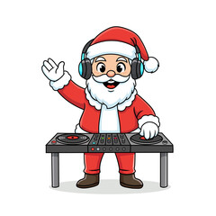 DJ Santa Claus with Turntable