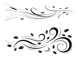 Fototapeta premium Elegant black and white decorative wind swirl design with flowing lines and intricate details suitable for graphic design projects