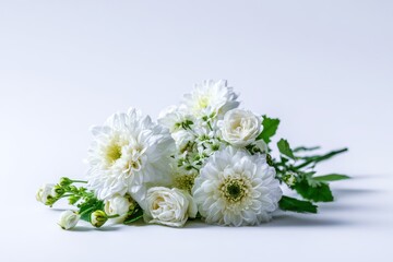 Elegant white flower bouquet on a light background showcasing beauty and simplicity for decoration or gifting