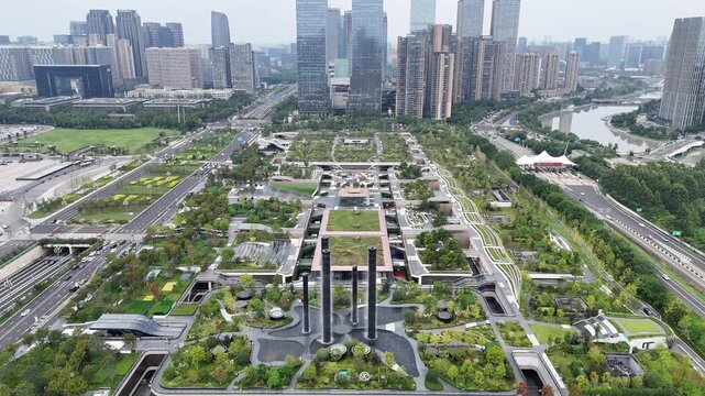 Chengdu IFS Tower Aerial View - Modern Mall & Skyline, Sichuan