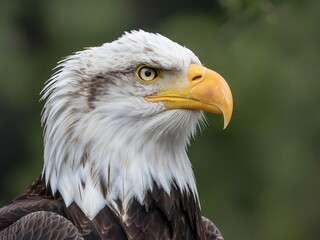 Obraz premium Close up profile of a bald eagle head and chest bird