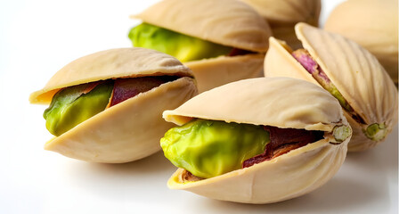 Fresh pistachios bursting with vibrant green richness, showcasing natural flavor, crunchy texture, and irresistible wholesome goodness