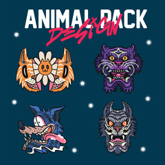 animal illustration package in japanese style illustration