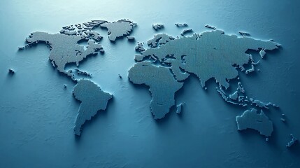 3D visualization of a contemporary world map design.